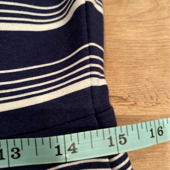 Lands End Blue White Navy Striped midi dress preppy nautical spring summer Sz 2 - Picture 4 of 11